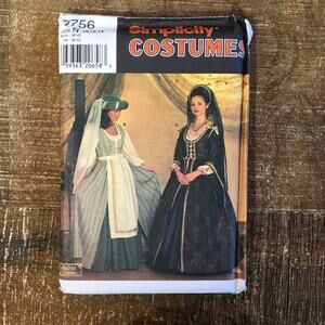 Simplicity Sewing Pattern 7756 Costume Medival Tudor Anne Boleyn 10-14 UNCUT